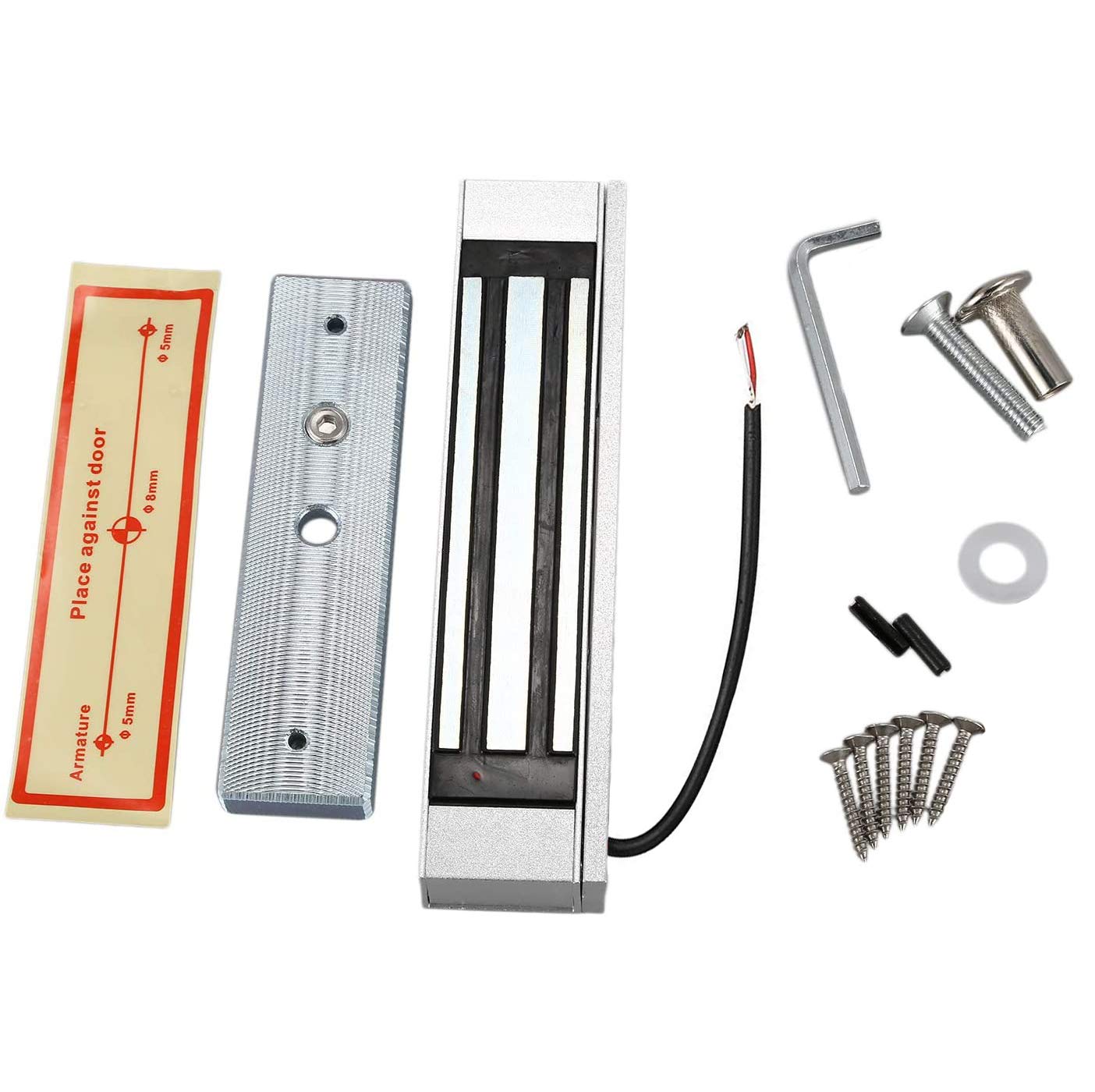 Elektryczny elektromagnetyczny zamek do drzwi, 12 V, tryb NC, do kontroli dostępu do drzwi, system bezpieczeństwa w domu (siła trzymania 158,8 kg)