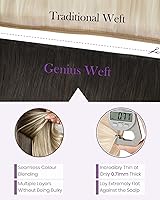 Vista 31 de LaaVoo Extensiones de cabello humano real para coser, extensiones de cabello humano de doble trama, color negro azabache, 18 pulgadas, 3.53 onzas