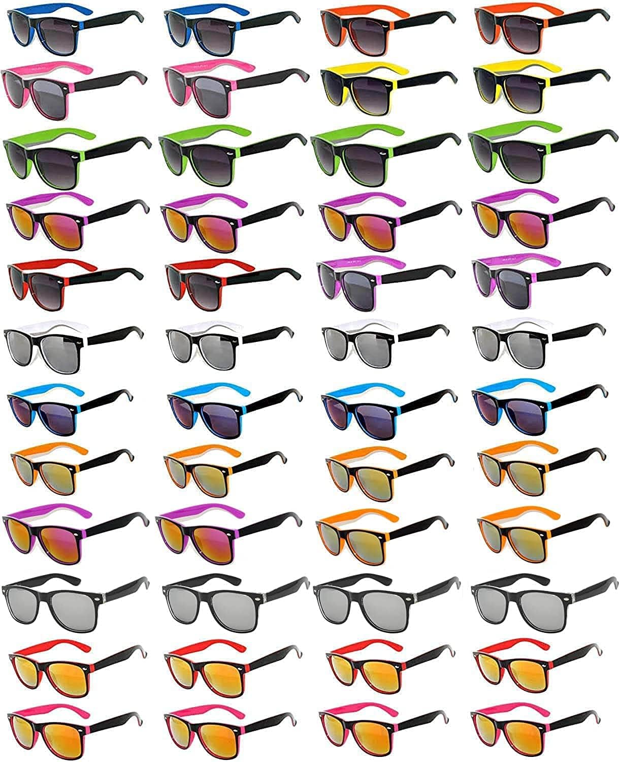 48 Pieces Per Case Wholesale Lot Sunglasses. Assorted Colored Frame Fashion Sunglasses.Bulk Sunglasses - Wholesale Bulk Party Glasses, Party Supplies.