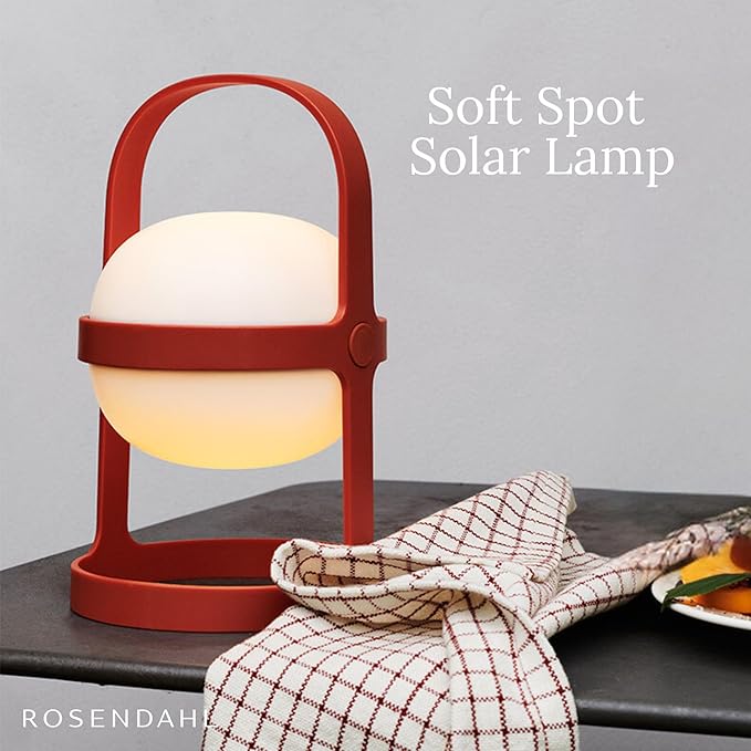 Rosendahl Rosendahl Soft Spot Solar Circular Lantern - 9.8 in., Elegant & Durable Solar-Powered Lantern with Rechargeable USB, Ideal for Indoor and Outdoor Use, Cozy Home Lighting and Decor (Terracotta) photo 3