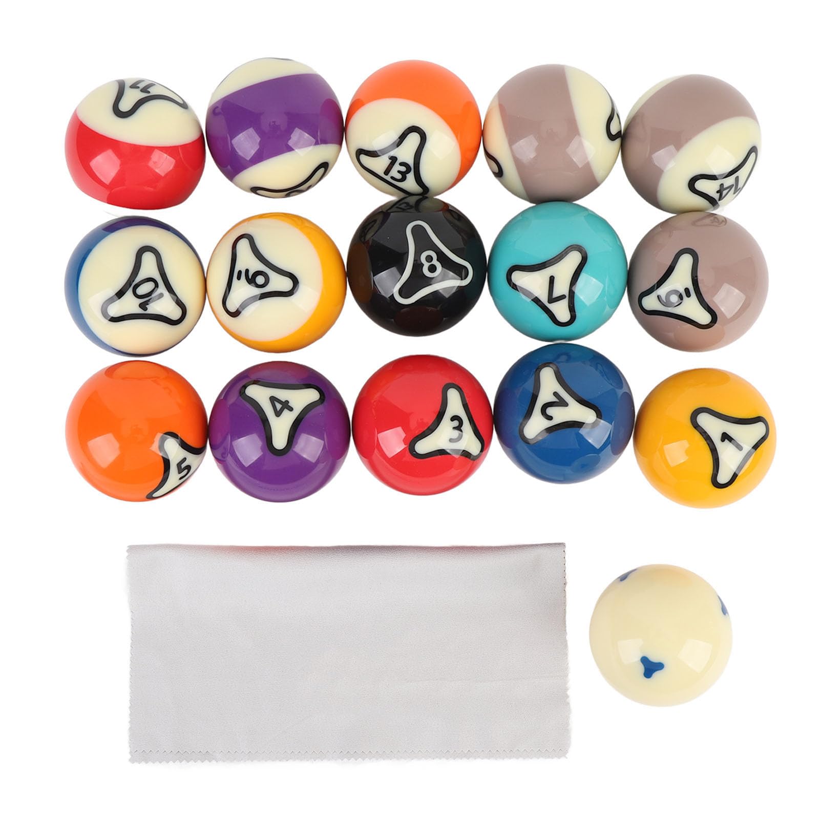 POENVFPO 16Pcs Pool Ball Set,Resin 57.2mm Billiard Pool Ball Set Indoor Table Game Kids Adults Toy Pool Table Accessories