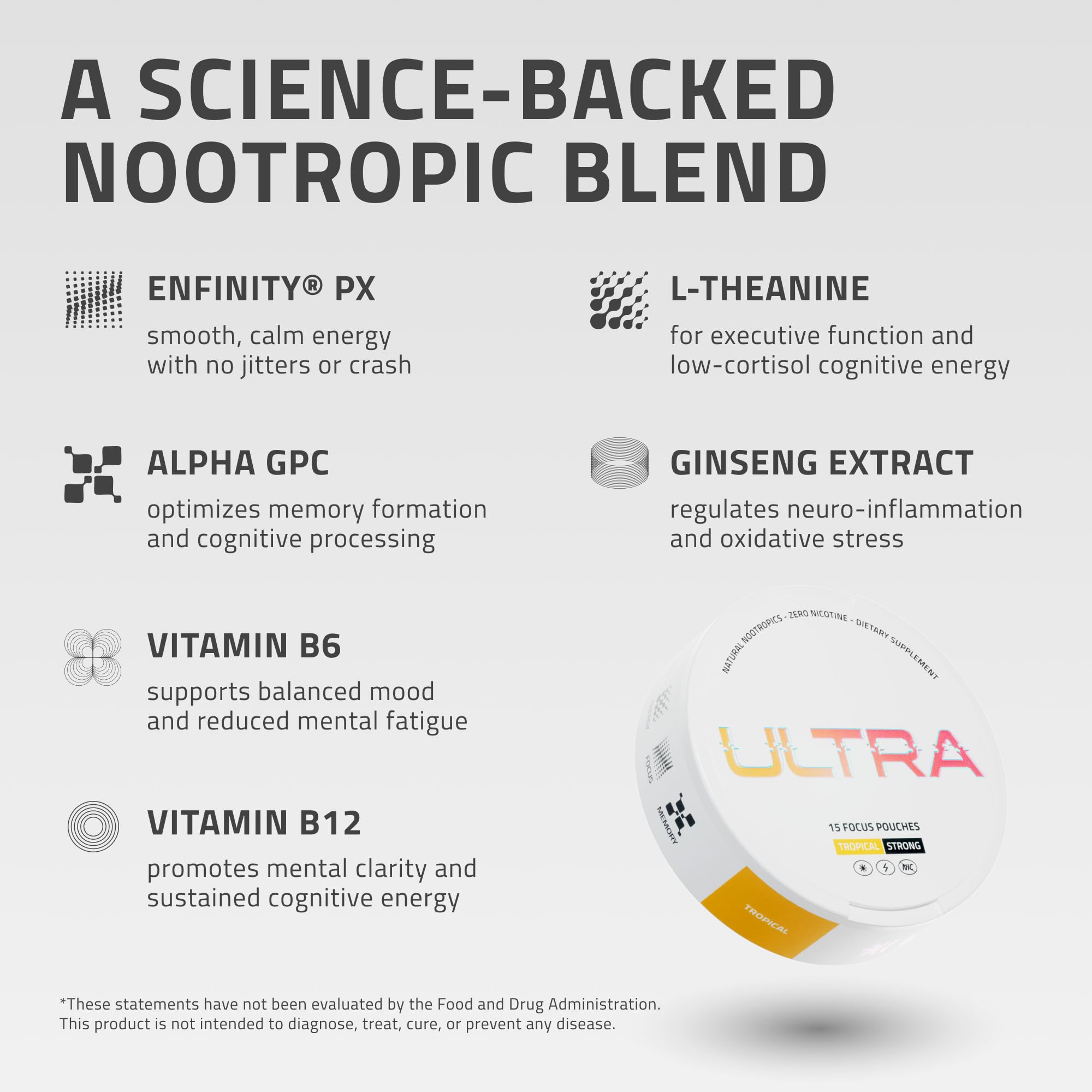 Ultra Focus Pouches (Tropical Pack, 3 Cans) Nicotine and Caffeine Free — Amazon image 4