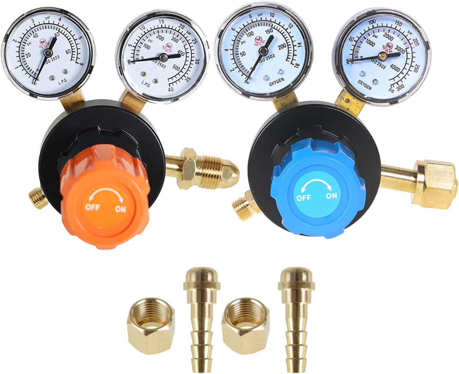 findmall Oxygen CGA 540 and Propane CGA 510 Propylene Regulators for Welding Gauge