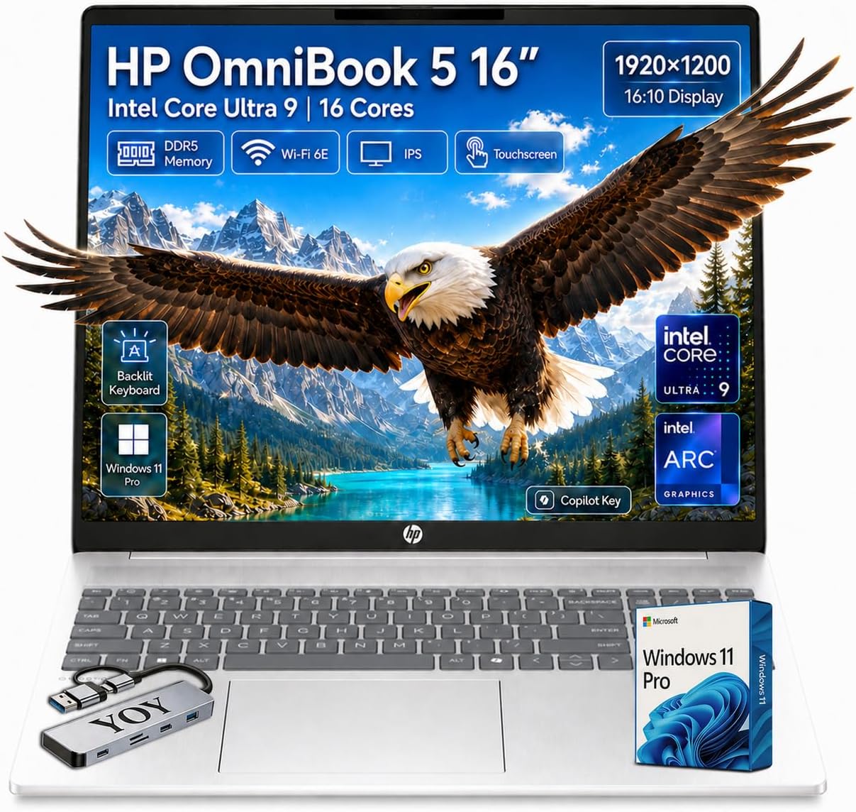 HP OmniBook 5 16" Touchscreen Laptop|Intel Core Ultra 9|32GB DDR5 2TB SSD