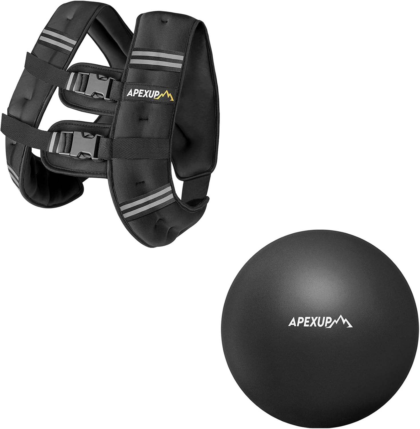 APEXUP Weighted Vest 15lbs+ 9 Inch Pilates Ball