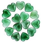 Marrywindix 15 Packs 0.8 Inch Healing Crystal Natural Green Aventurine Heart Love Carved Palm Worry Stone Chakra Reiki Balancing