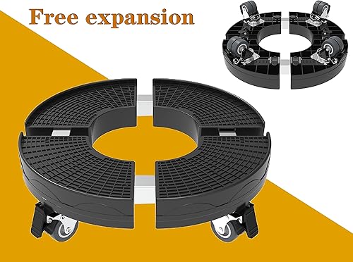 Miniatura 2 de Soporte ajustable para plantas (15-20 pulgadas) con ruedas, soporte grande para plantas en maceta sobre ruedas, resistente, carrito móvil para