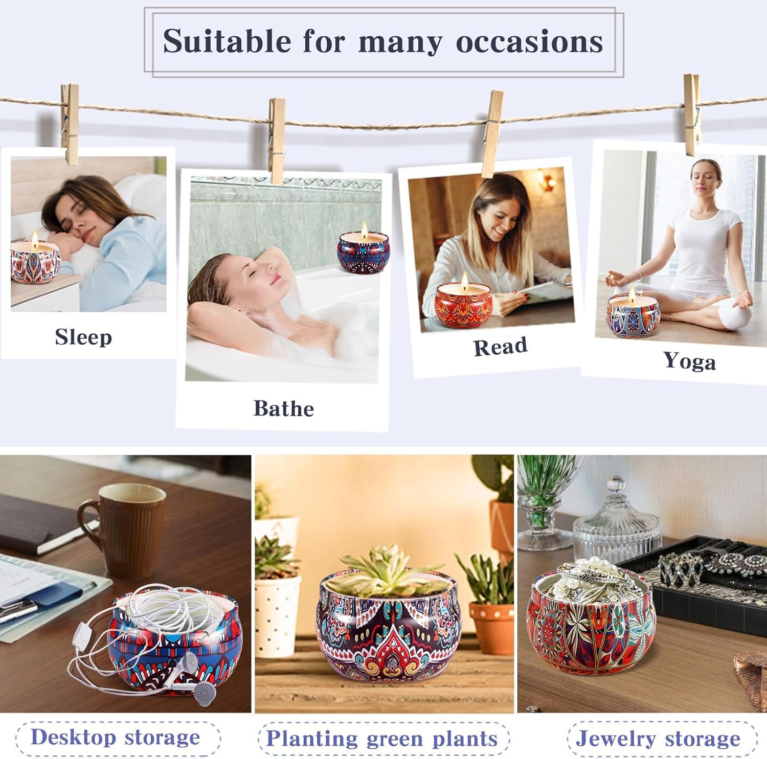 Velas Aromáticas Juego de Regalo 9 Piezas Cera de Soja Natural Decorativas Viaje