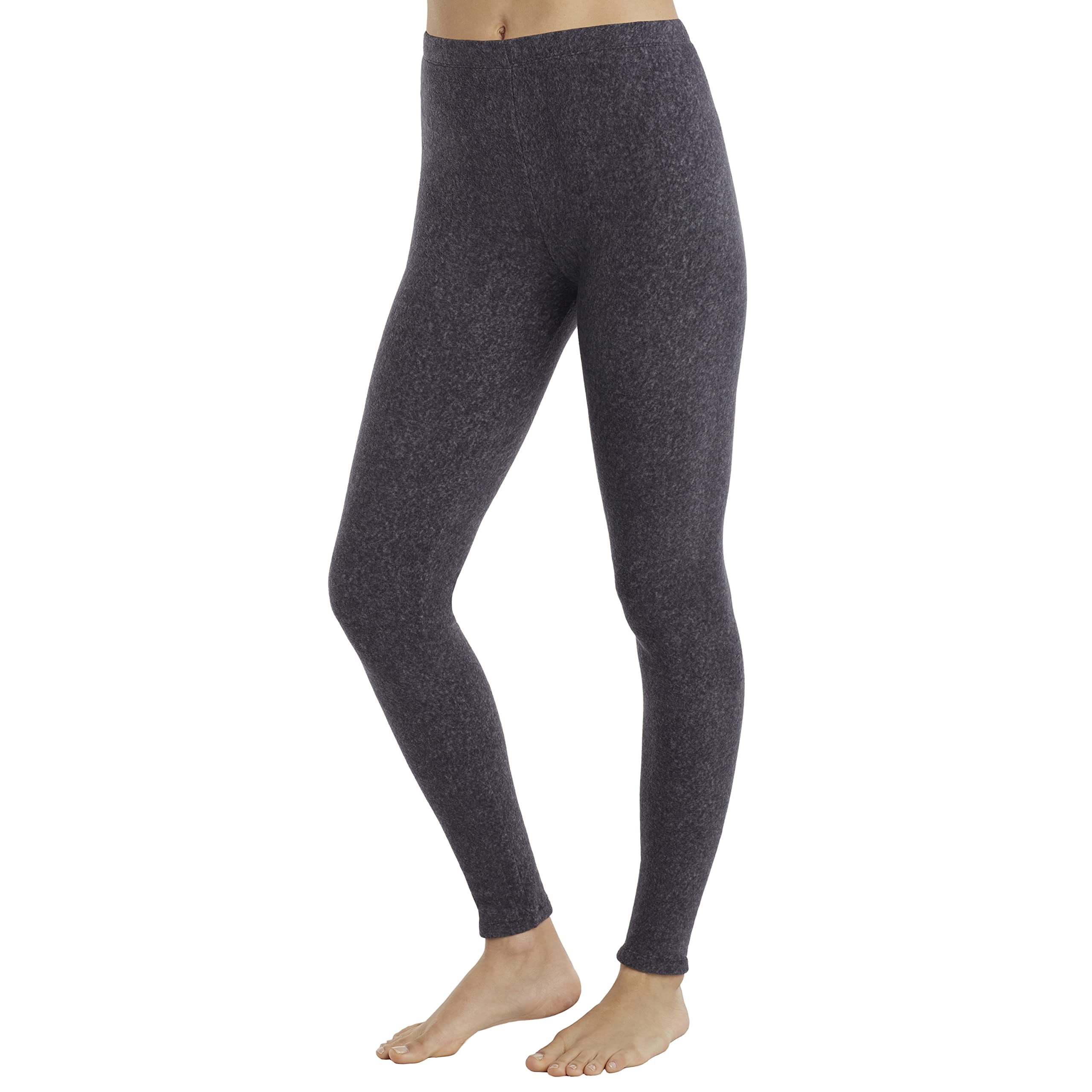 Cuddl Duds ClimateRight Women's Stretch Fleece Base Layer Legging - Natural Rise Waist - M Dark Heather Grey