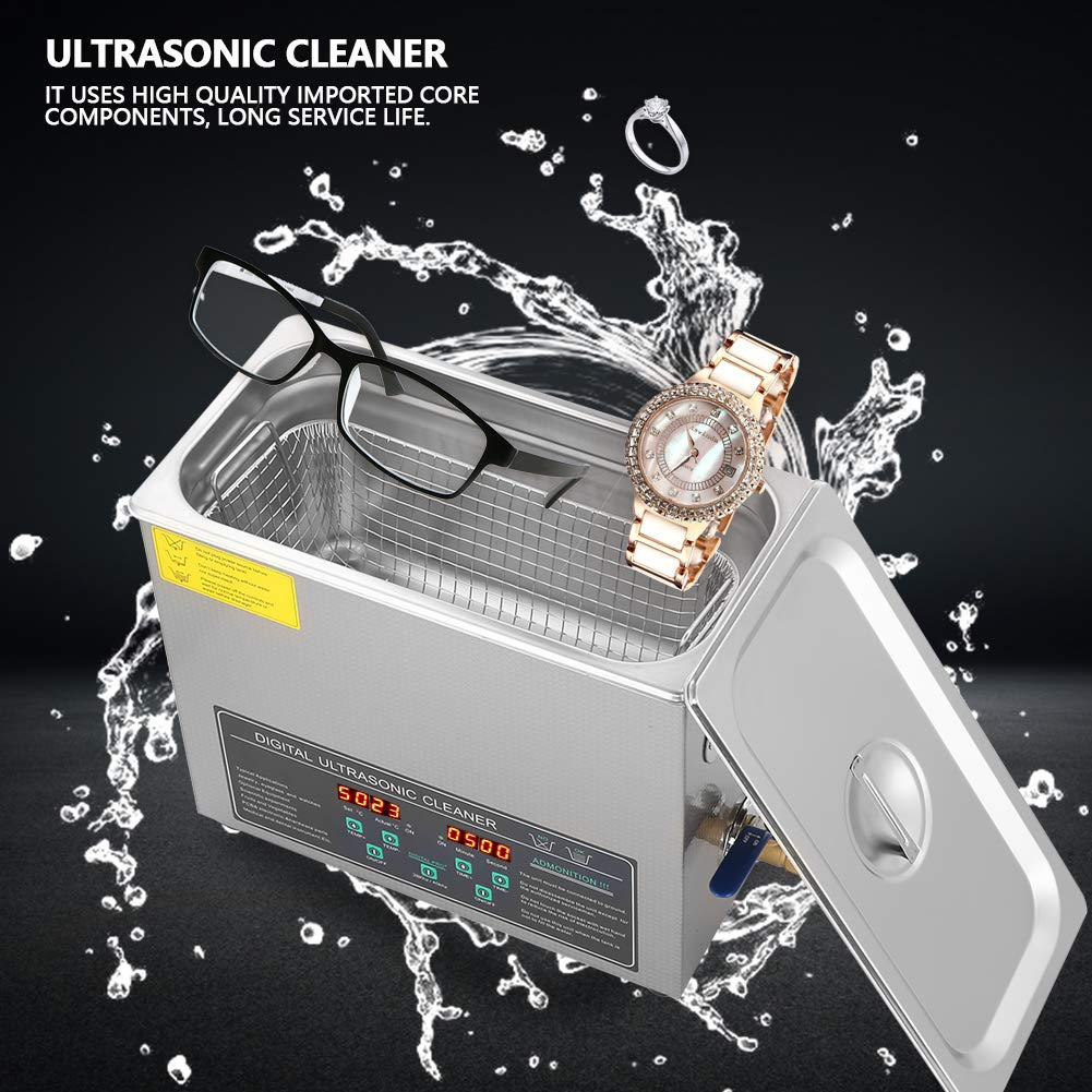 Cocoarm Nettoyeur à ultrasons à double fréquence en acier inoxydable - 6 l - Prise européenne 220 V