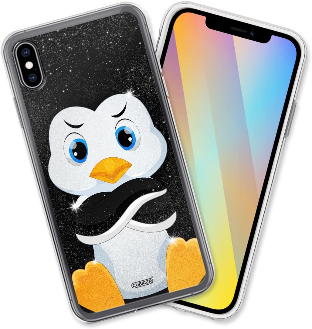 CUBICER Penguin Style Phone Case Clear Slim Design Transparent Cover Shockproof Cute Cases Accessories for Women Men Compatible with