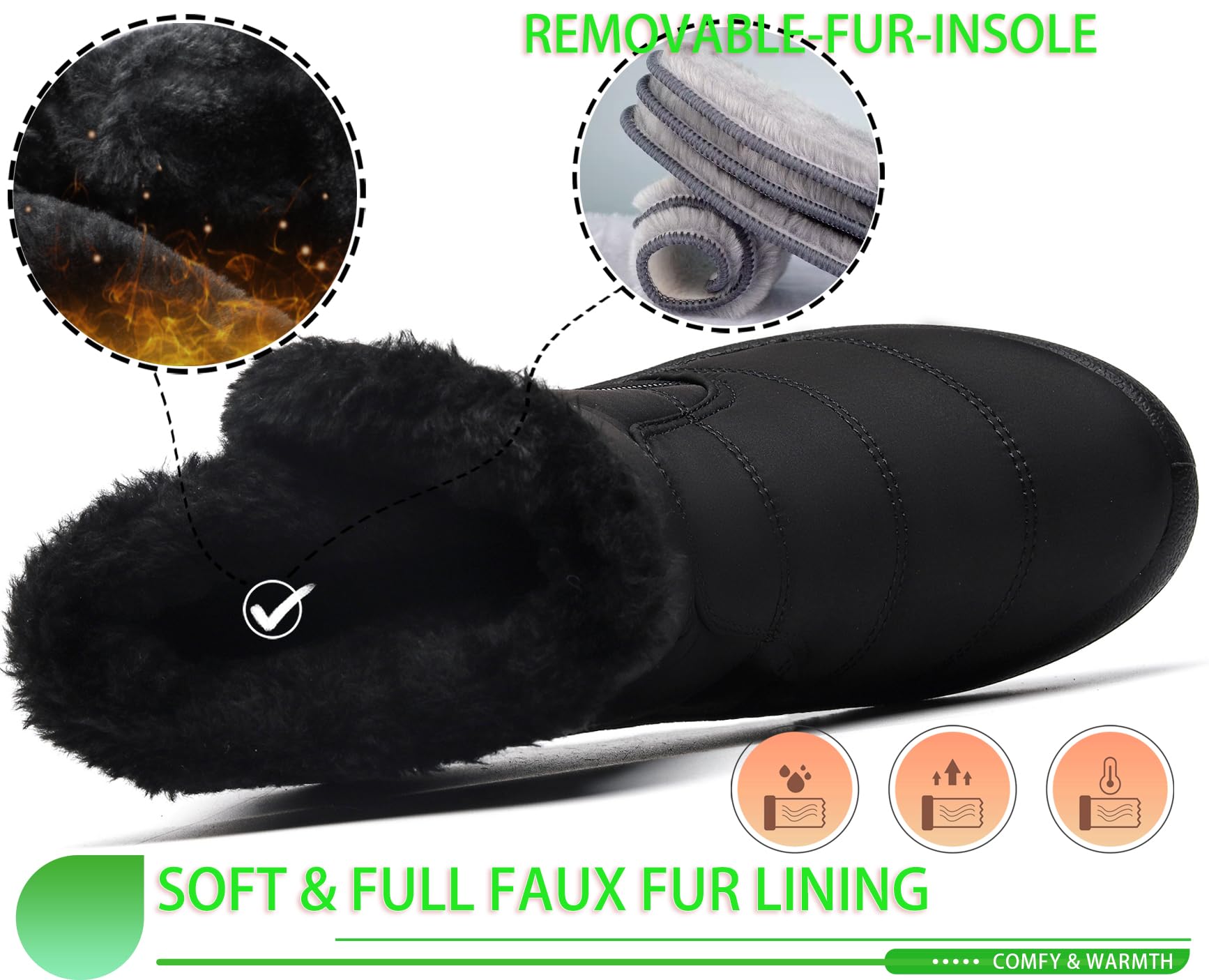 Vunavueya Stivali Donna Stivaletti Invernali Scarpe da Neve con Imbottitura Calda Stivali alla Caviglia Caldo Boots Scarpe 35-42