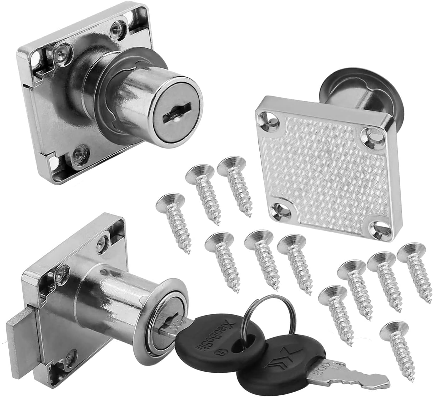 Yinpecly Square Cabinet Locks 19x26mm(DXL) Tumbler Cabinet Cam Lock DIY Furniture Hardware for Drawer Cabinet Desk Office Table 6PCS