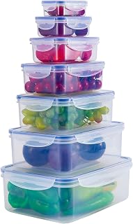 Maturi Food Storage Containers Set of 7 with Airtight Lids, BPA Free, 0.12L-3.8L