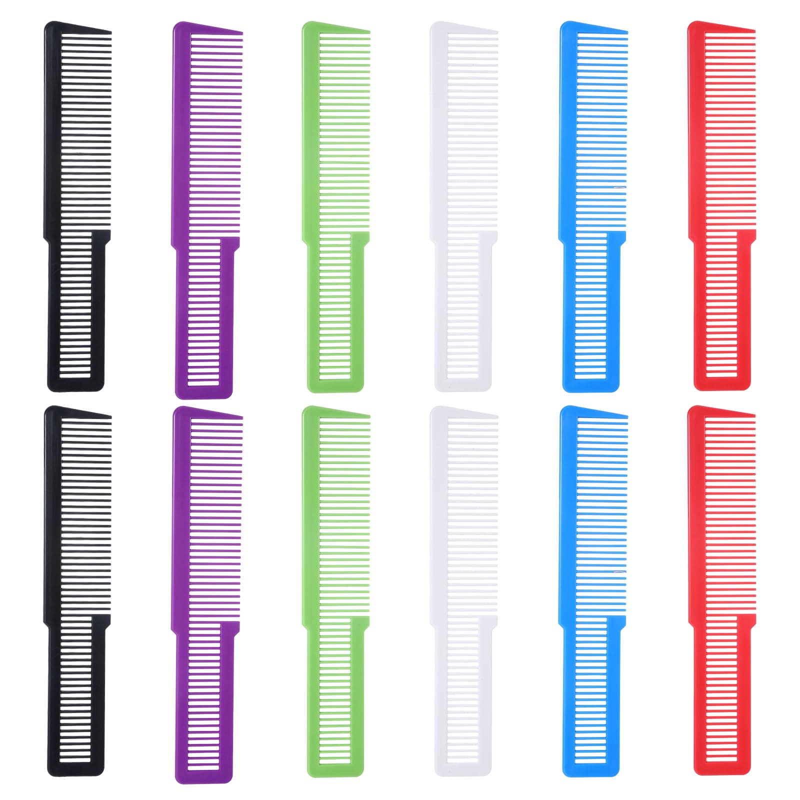 12Pcs Plastic Barber Comb,Fine Tooth Hair Styling Cutting Comb 12pcs 6colors