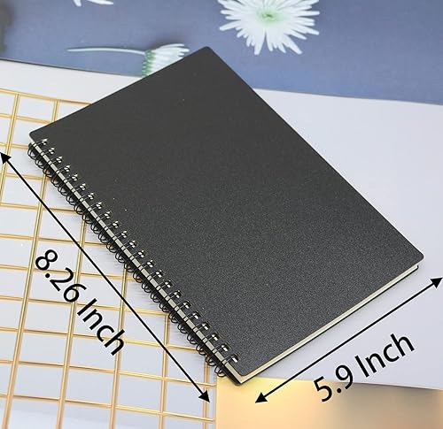 Miniatura 2 de Yansanido Cuaderno de espiral, 4 unidades, tamaño A5, tapa dura de plástico grueso, 0.276 in, 4 colores, 80 hojas, 160 páginas para estudio,