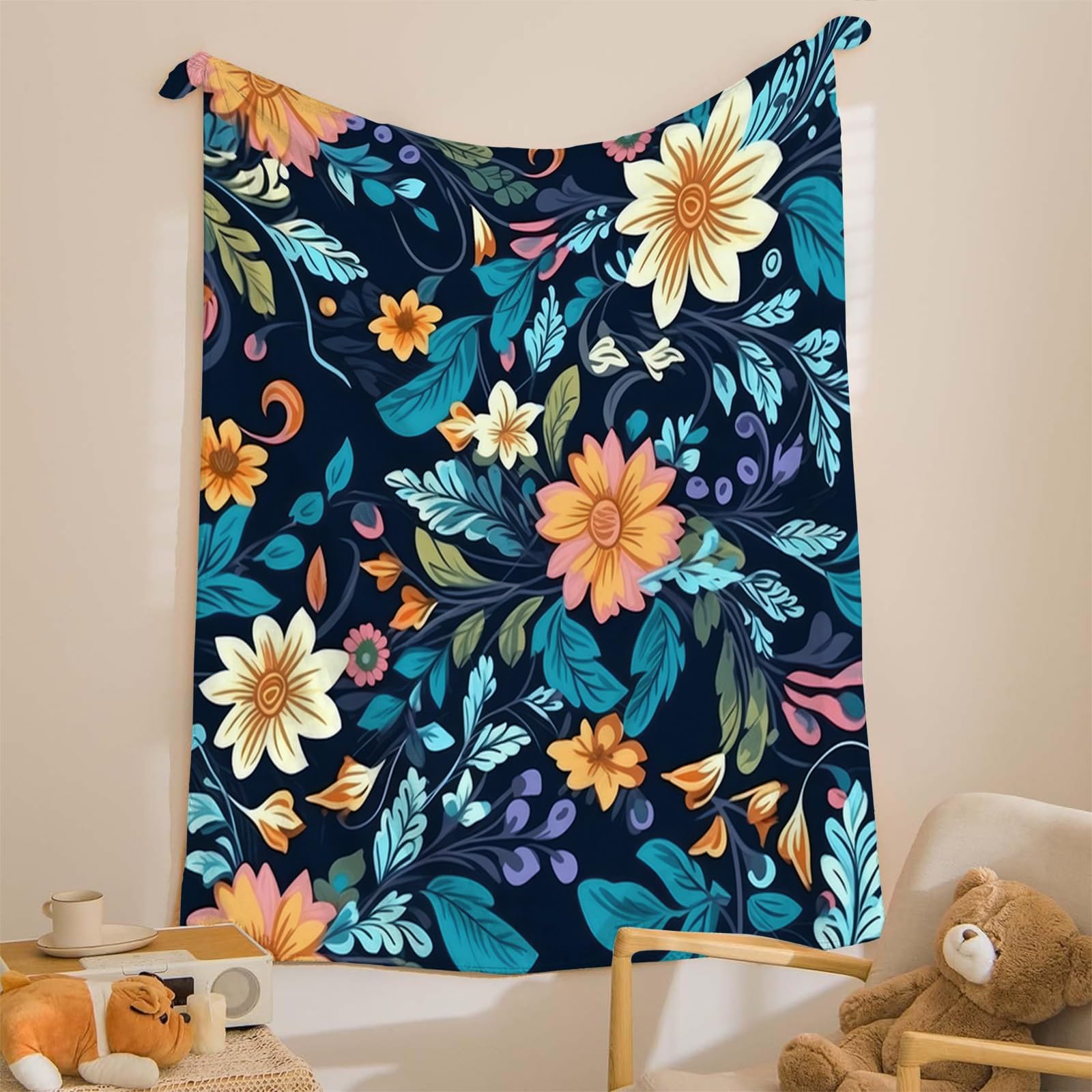 Generisch Puszysty koc do wtulania się, żółty, różowy, Hahui, 220 x 240 cm, miękki i dwustronny koc polarowy, idealny koc na sofę dla wszystkich, przytulny koc na sofę i łóżko AL24