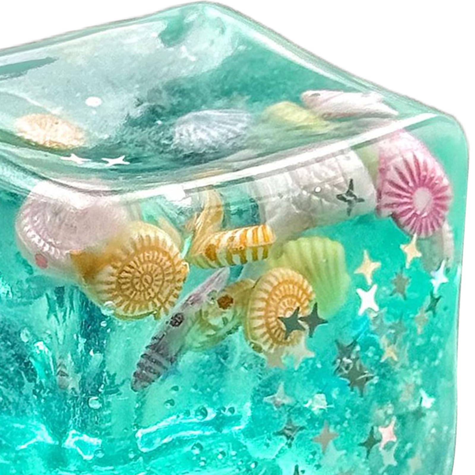 Kostki lodu Squishies oceaniczne muszle, zabawki sensoryczne, powolny wzrost, relaksujące stres, elastyczne piłki do ściskania, brokatowe muszle, zabawki Fidget