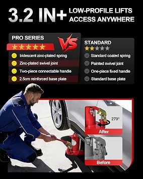 YATOINTO Toe Jack, 5-Ton Claw & 10-Ton Saddle, 2-in-1 Hydraulic Bottle Jack for Top and Low-Profile Lifting, with Connectable Handle for Auto Repair, Farm, Home