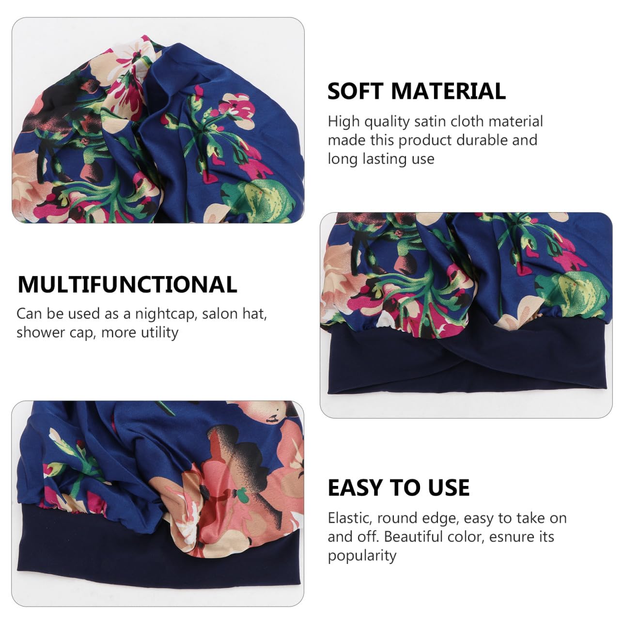 Healeved 6pezzi Cappello Turbante Elastico Ampio Per Donna Cappello Da Notte Traspirante e Multifunzionale Sintetica