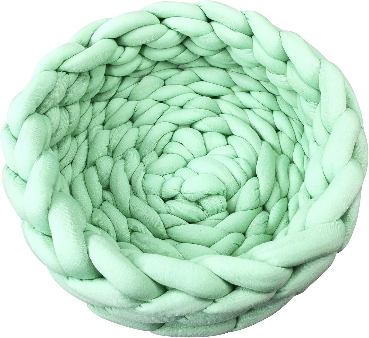 Lucky Monet Cat Basket Bed Cotton Knitted Round Pet Beds for Cats Cute Boho Cat Pet Bed Warm Woven Cat Nest for Puppy Kitten Cats Dogs (15.7", Mint Green)