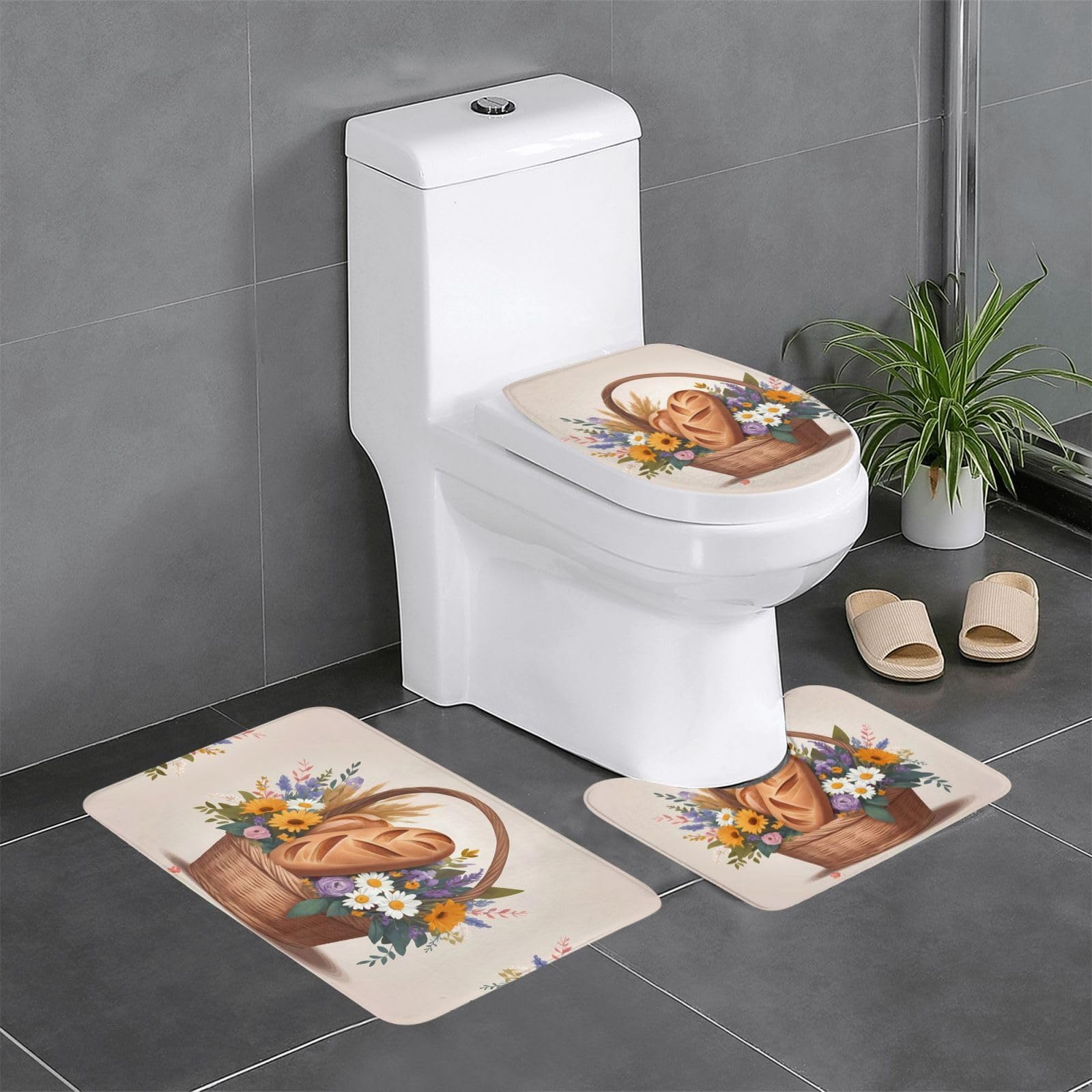 Tapis de salle de bain antidérapant lot de 3 pour sécuriser et nettoyer facilement