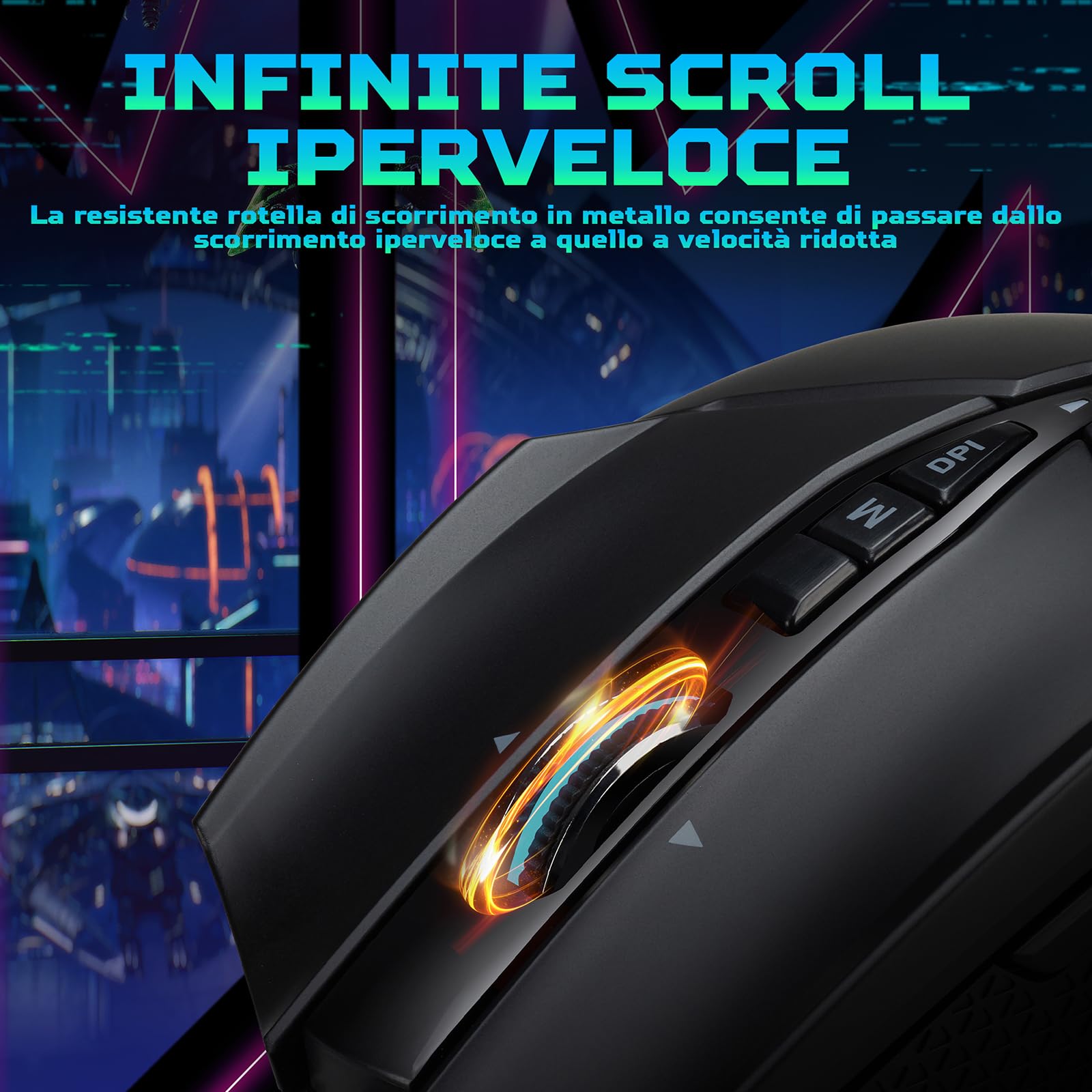 Predator Cestus 335, Mouse Gaming, fino a 19.000 DPI, 5 livelli DPI, 10 Pulsanti Programmabili con Buster Fire, IPS 400, Sensore Pixart 3370, Scrolling Infinito, Mouse USB, Nero