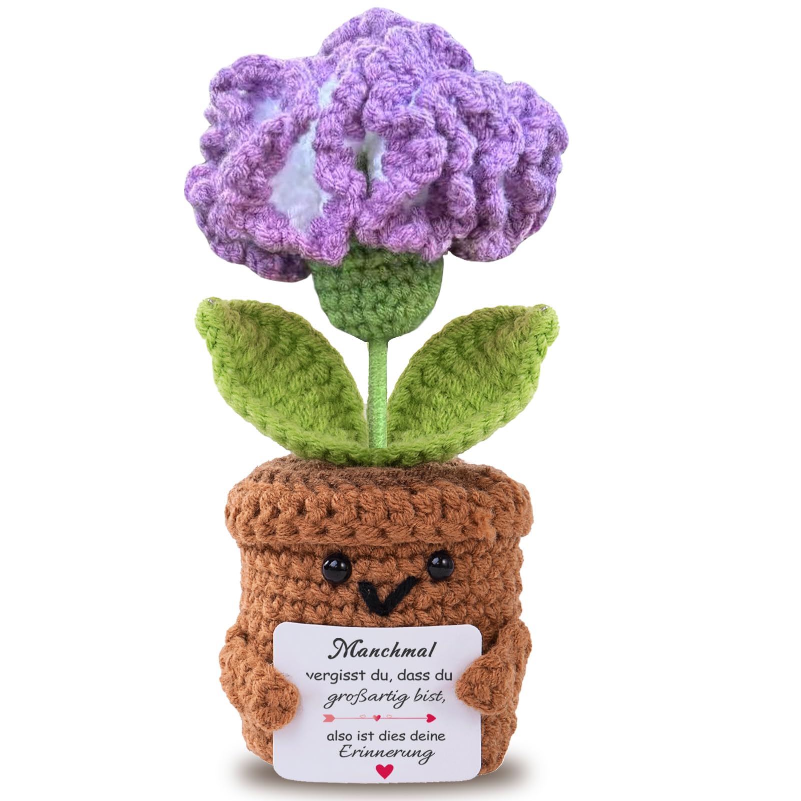 Aruigu Geschenke für Frauen Freundin,Geschenke für Mama,Für Schwestern,Positive Kartoffel Deutsch Ersatz Serien Gehäkelte Geschenke,Inspirierende Geschenke für Kollegin Ehefrau