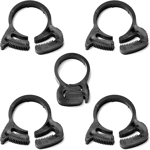 Yinpecly Abrazaderas de manguera de agarre de 0.772-0.850 in, ajustable, de plástico, resistente, rápido y doble agarre para fontanería,