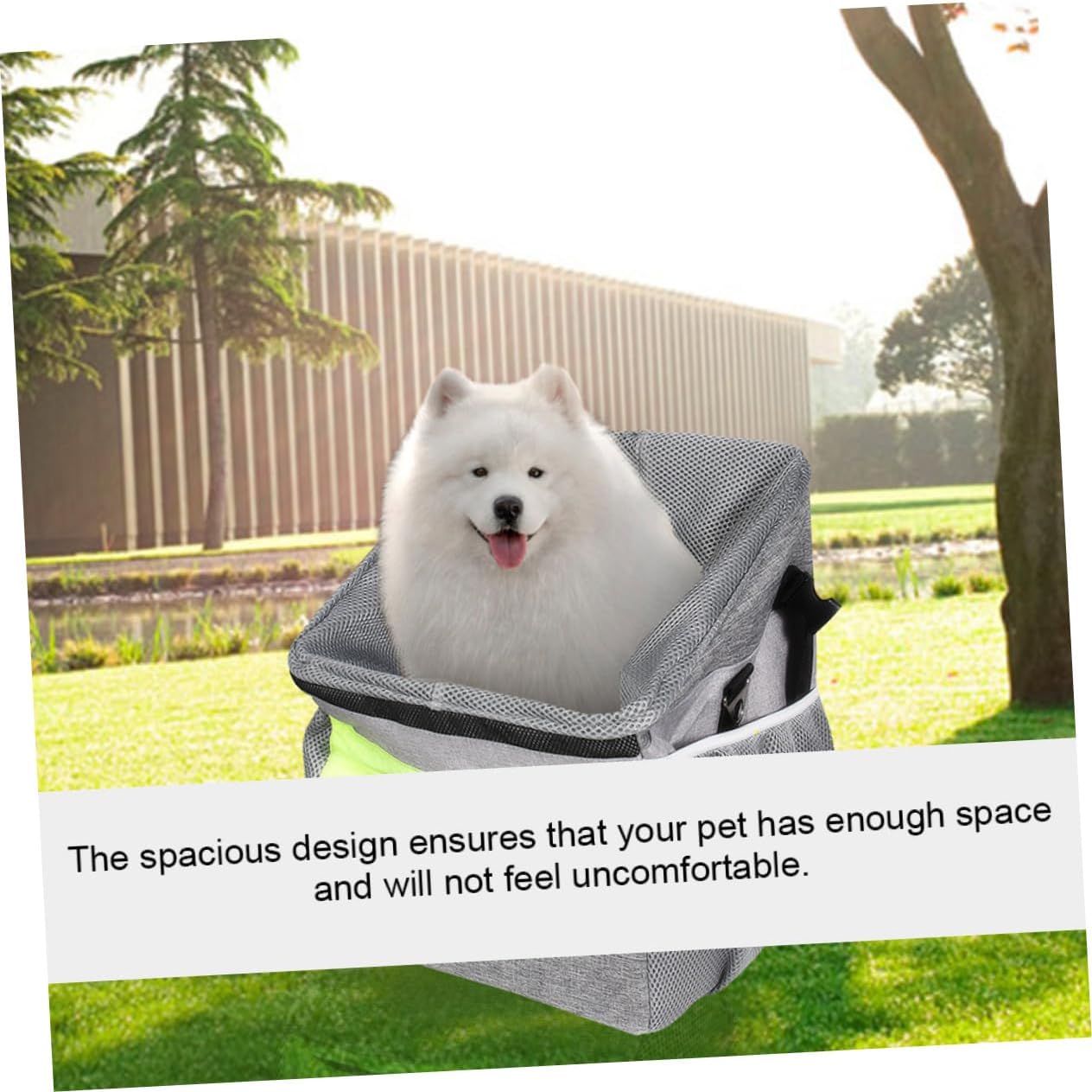 POPETPOP Detachable Oxford Pet Carrier Bike Pet Basket Dog Carriers Mesh Liner Comfortable Travel