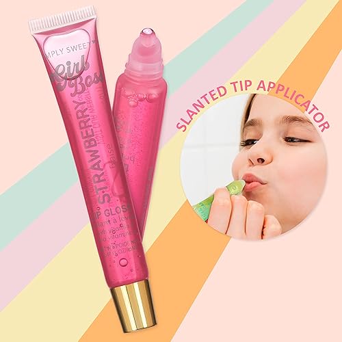 Miniatura 3 de EXPRESSIONS Paquete de 12 brillos de labios transparentes, aceites con vitamina E y aceites esenciales, tubos transparentes con sabor, aceite