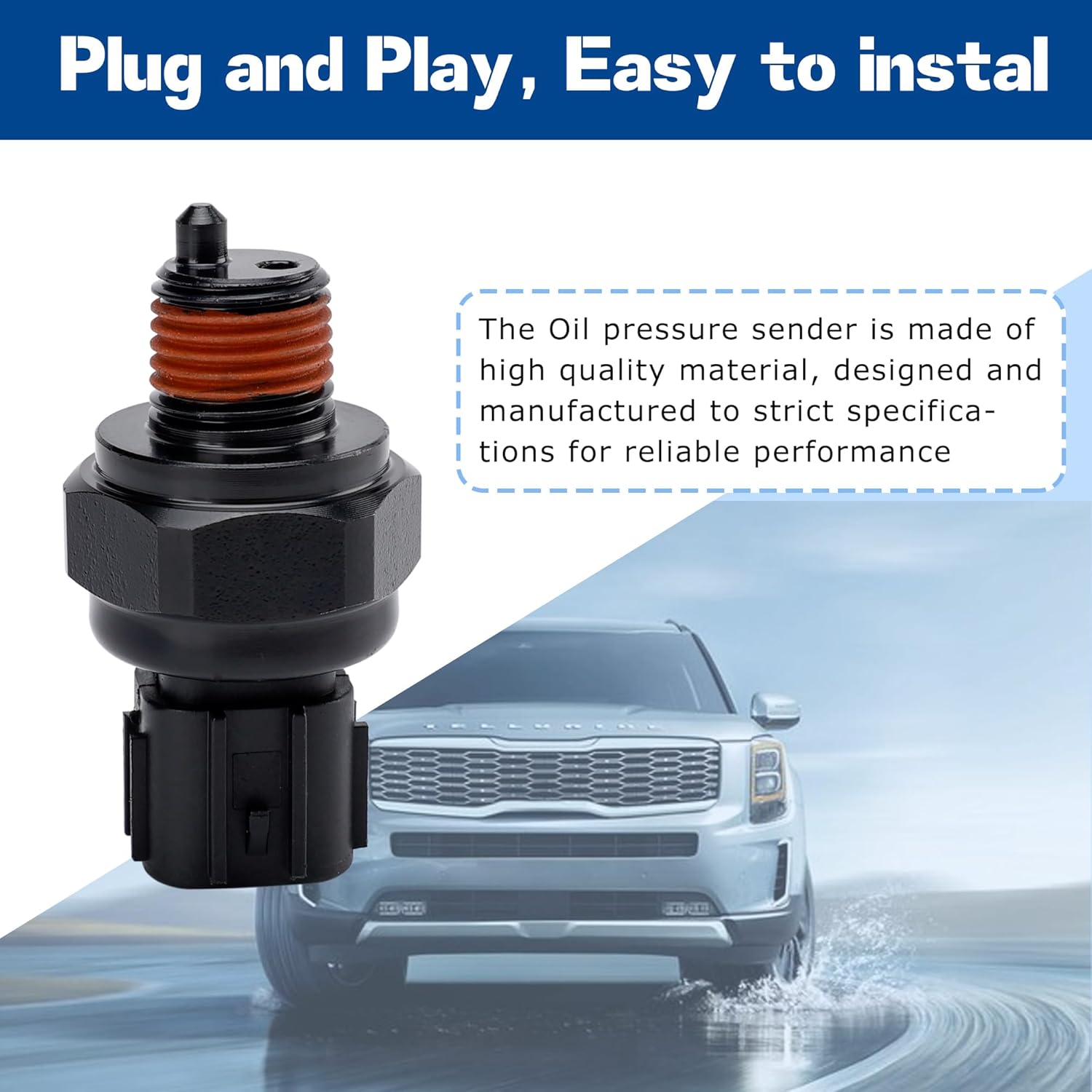 94751-3C000 Engine Oil Pressure Sender Sensor Compatible with Hyundai Genesis 2015-2016, Palisade 2020-2021,G70 G80 G90 2017-2020, Kia Telluride 2020-2022, OEM#947513C000