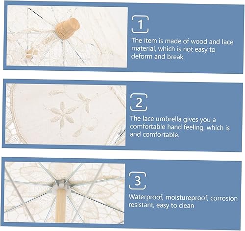 Miniatura 7 de VALICLUD Paraguas para decoración de boda, sombrilla japonesa, accesorios de boda, decoración victoriana, sombrilla nupcial, sombrilla de encaje
