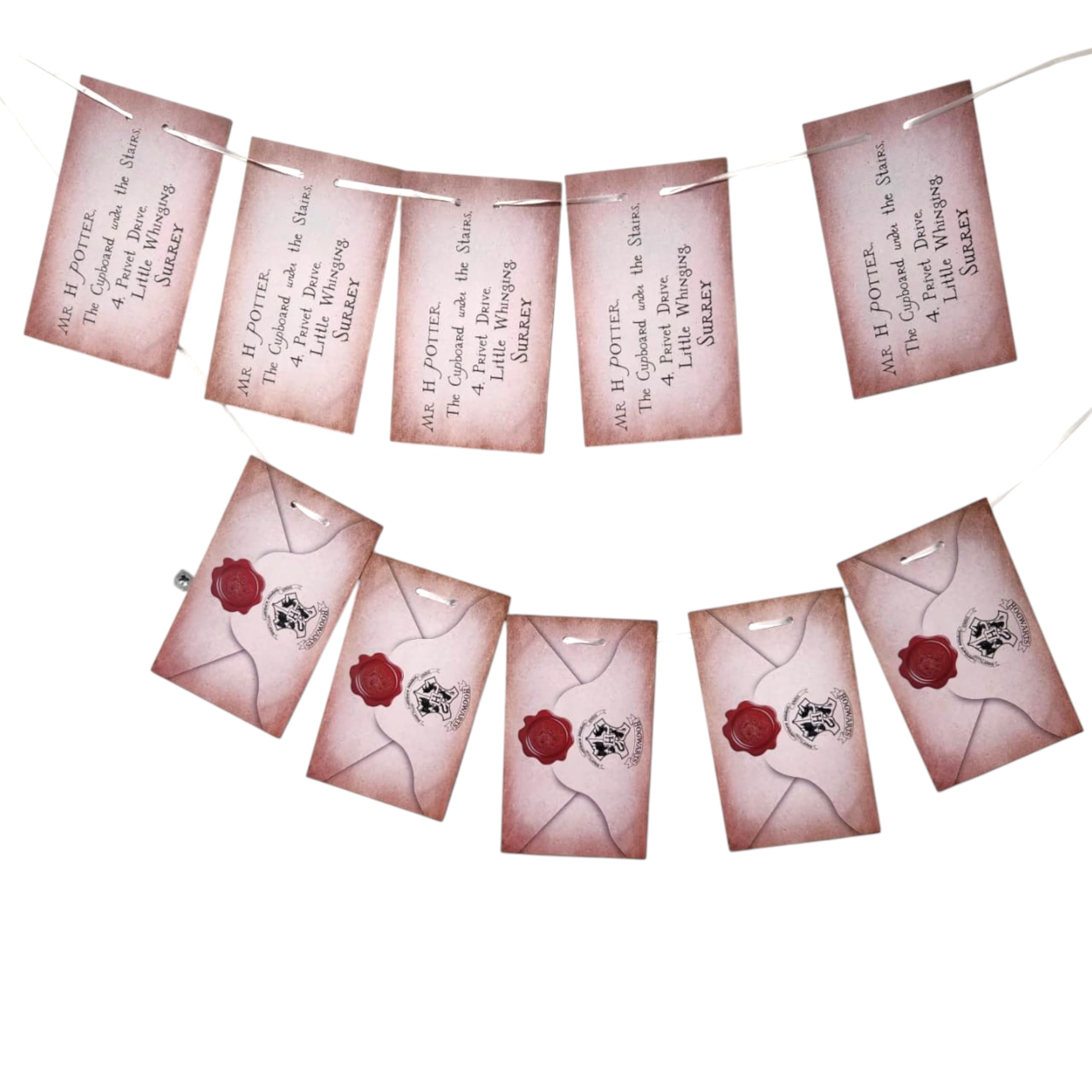 Wizard Magic Letter Banner Garland, Hogwart Style Envelope Bunting, Harry Potters Party Decoration