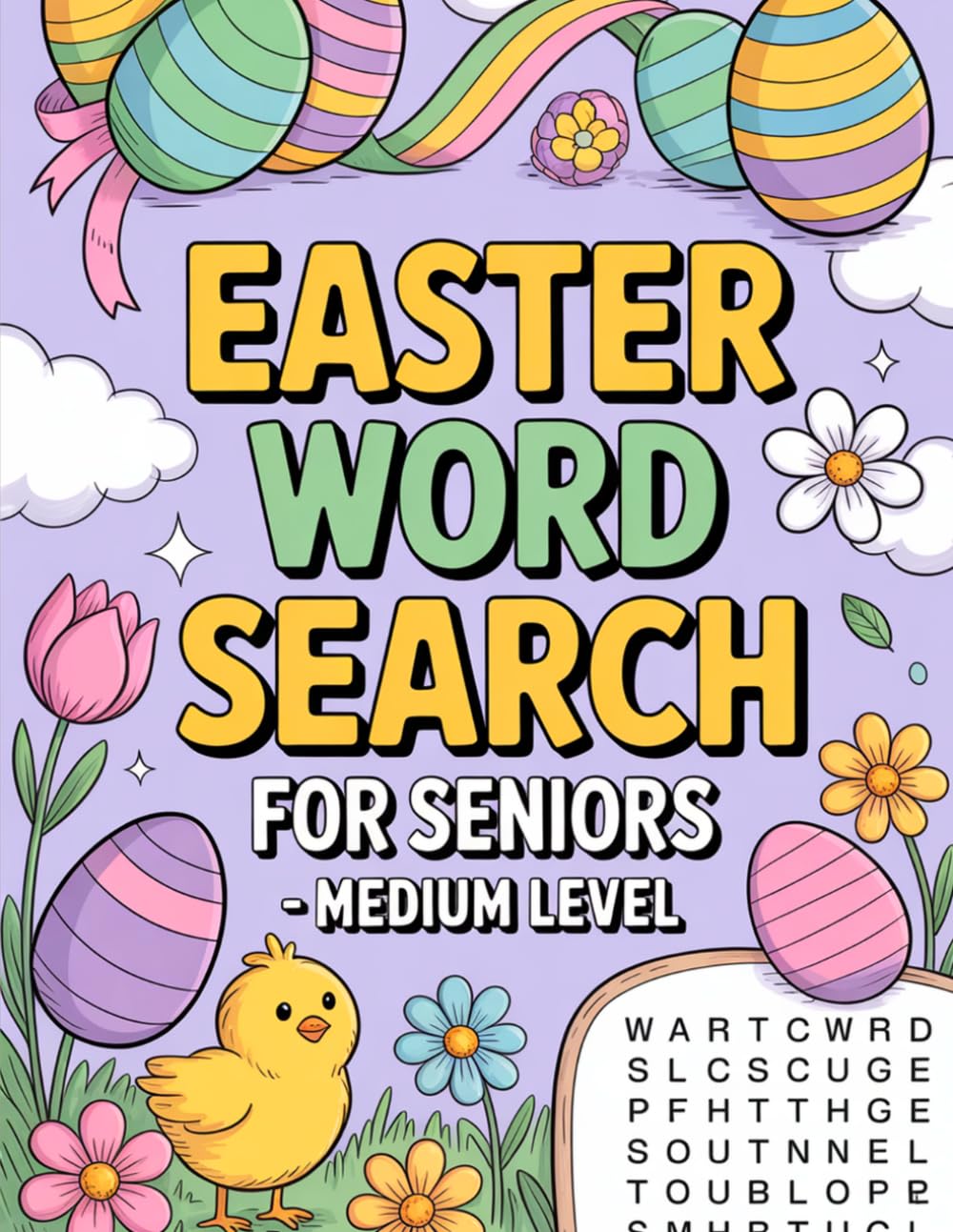 Easter Word Search for Seniors - Medium Level: Interactive Puzzle Workbook for Mature Adults with Egg Hunt Theme