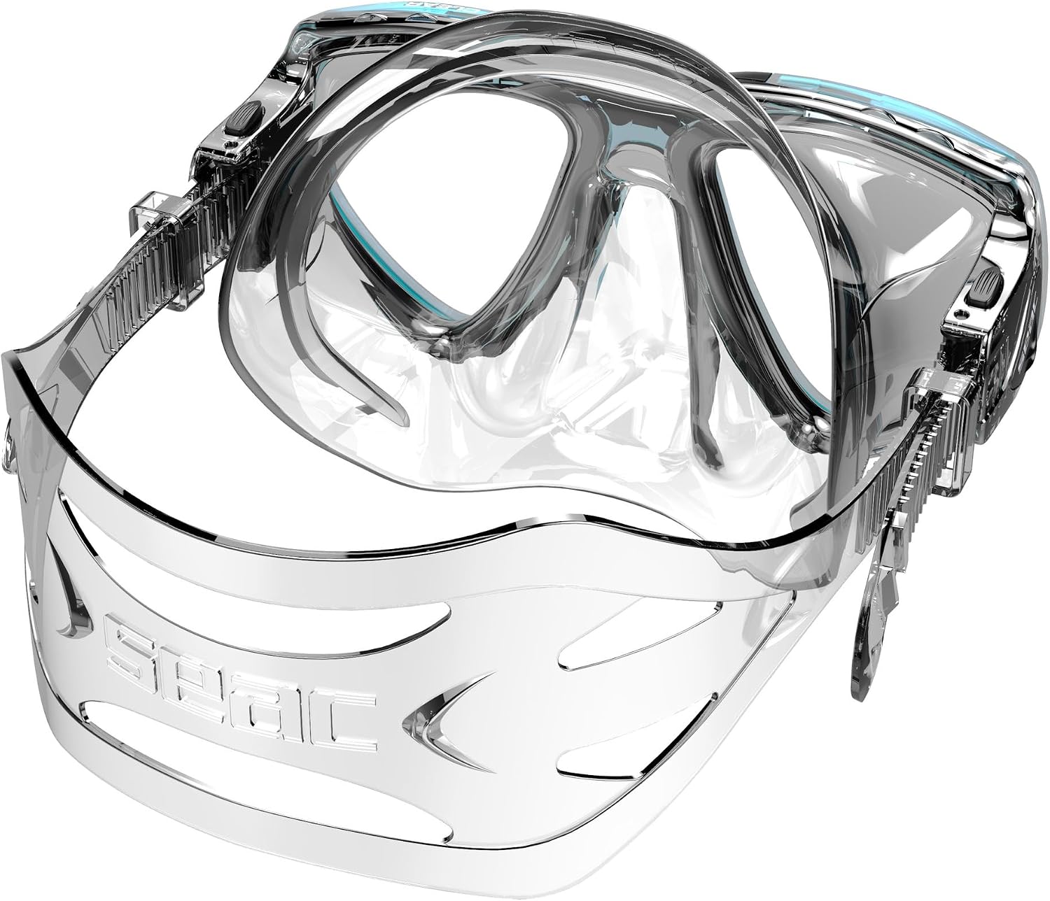 SEAC Clear – Dual-Lens Silicone Diving Mask | Antifog Low Volume Mask for Diving and Snorkeling