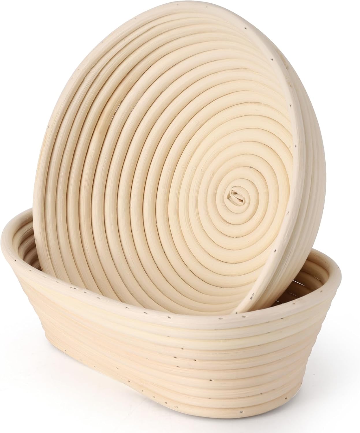 Banneton Bread Proofing Basket with Brochure Set of 2, Sourdough Baking Supplies for Rising, Round & Oval Proving Baskets with Liners, Handmade from Quality Natural Indonesian Rattan - Image 2
