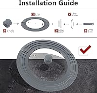 Vista 7 de Universal Lid for Pots, Pans and Skillets - Walfos Tempered Glass Pan Lid with Heat Resistant Silicone Rim, BPA Free Large Pot Lids Fits 8" to 12