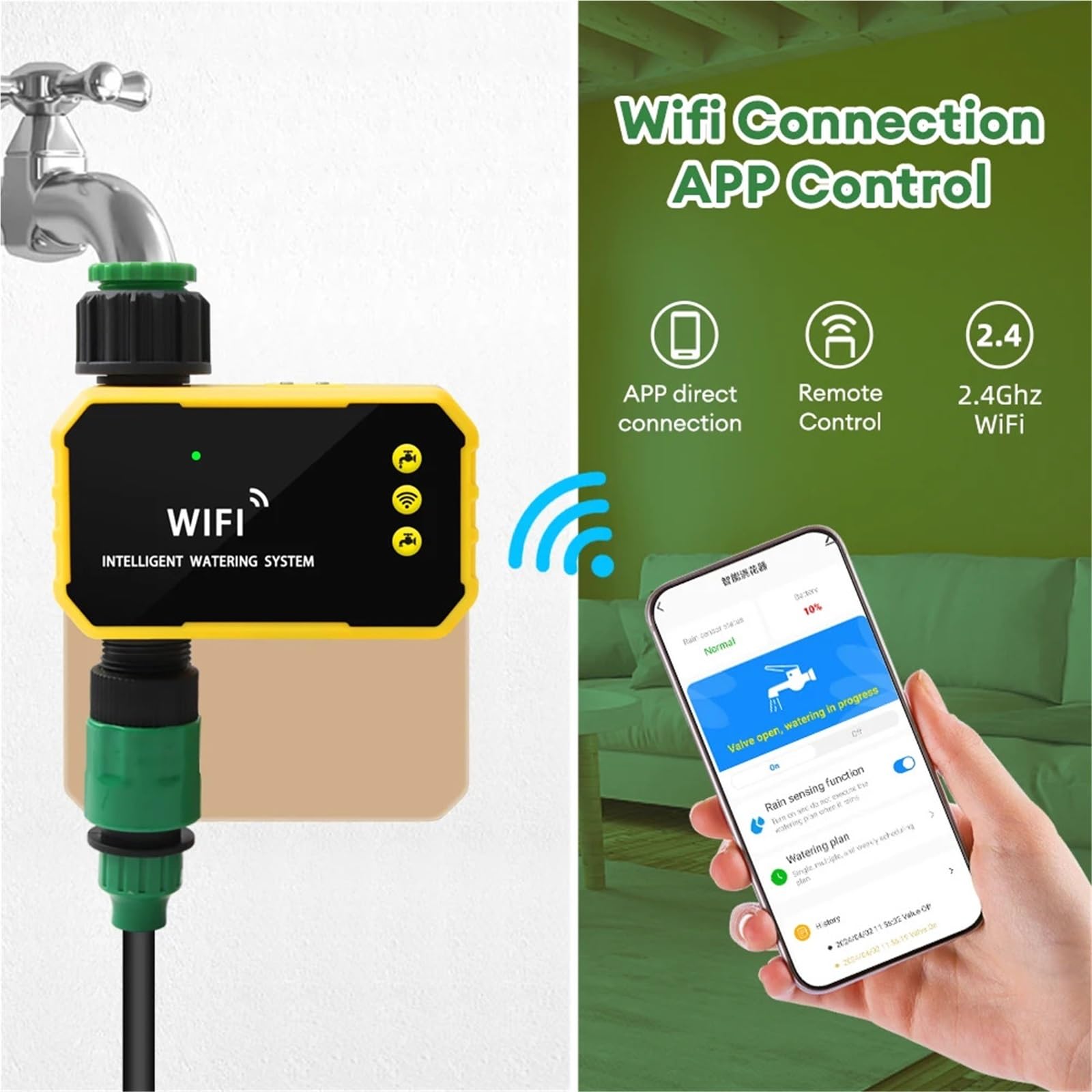 Cyfrowy minutnik wody, Zegar Nawadniania Inteligentne Urządzenie Sterujące Ogrodem Z Automatycznym Regulatorem Oszczędzania Wody Wi-Fi I Elektrownią Słoneczną do podlewania węża ogrodowego