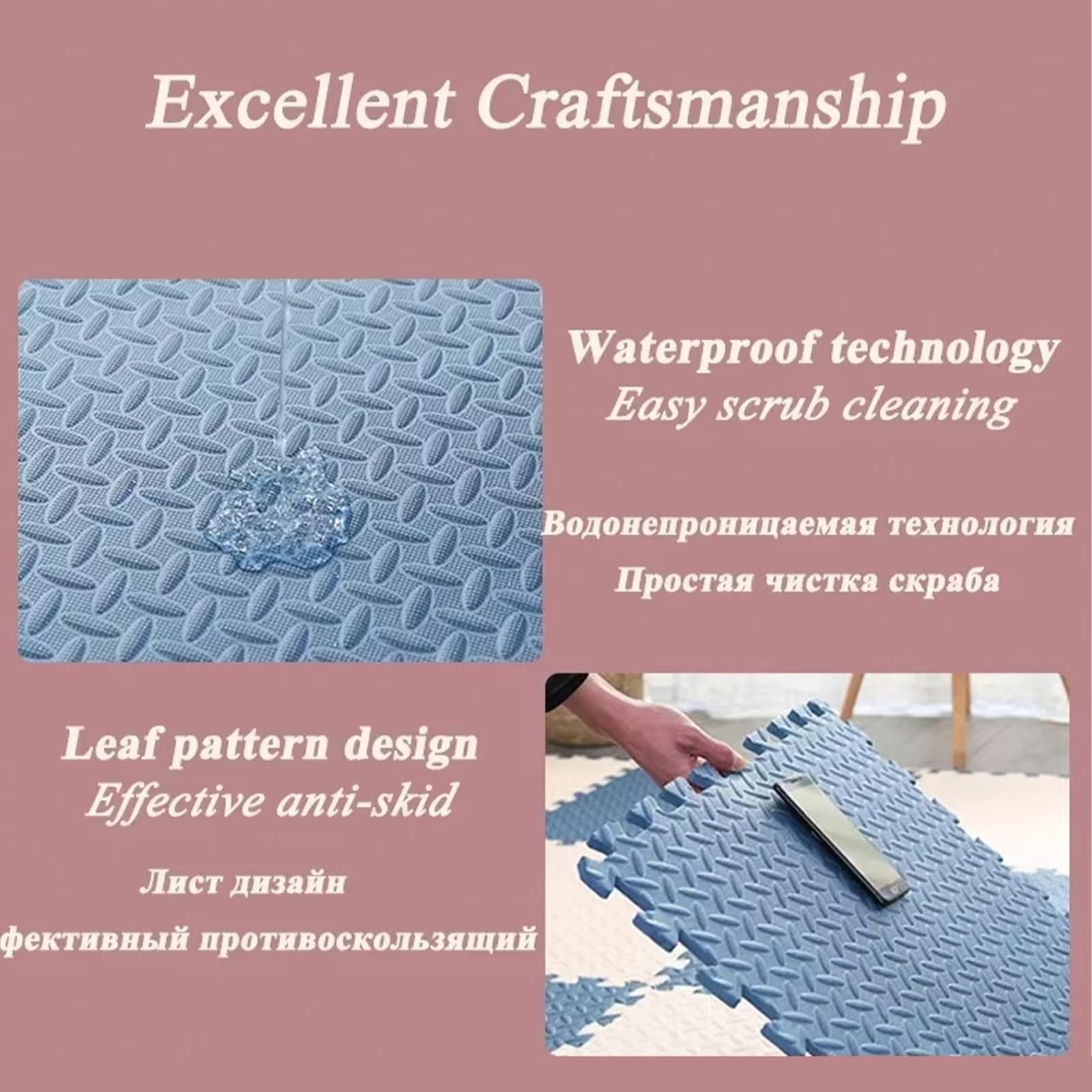 AHTCPO Foam Play Mat, Interlocking Floor Mats with Solid Colors, Squares Play Mat, for Indoor Playground, Living Room, Exercise Fitness, Yoga(E,60 * 60 * 1cm-16p)