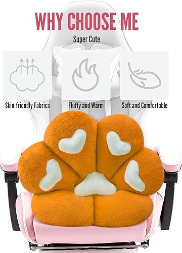 Miniatura 4 de MOONBEEKI Silla acolchada con forma de pata de gato, cómoda silla kawaii, almohada perezosa para silla de jugadores, 28 x 24 pulgadas, acogedor