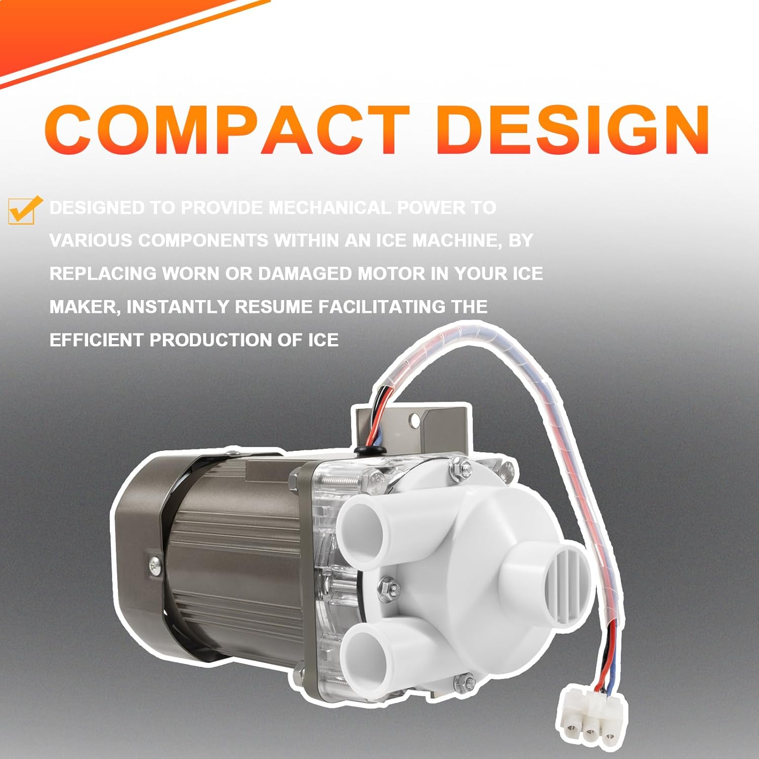 YMT S-0731 Ice Machine Motor Replacement Fits for Hoshizaki 900-SD, KM-1300M, KM-1600M Ice Machines 120V 60W，Water Pump Motor Assembly