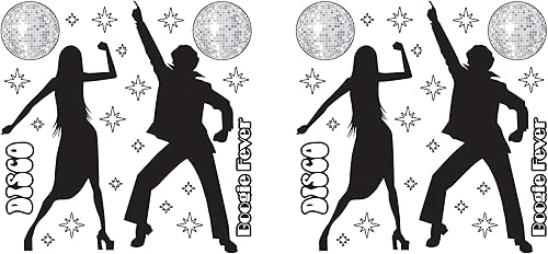 Miniatura 2 de Beistle Accesorios de discoteca de 44 piezas, 3 a 63 pulgadas, negroblancoplateado