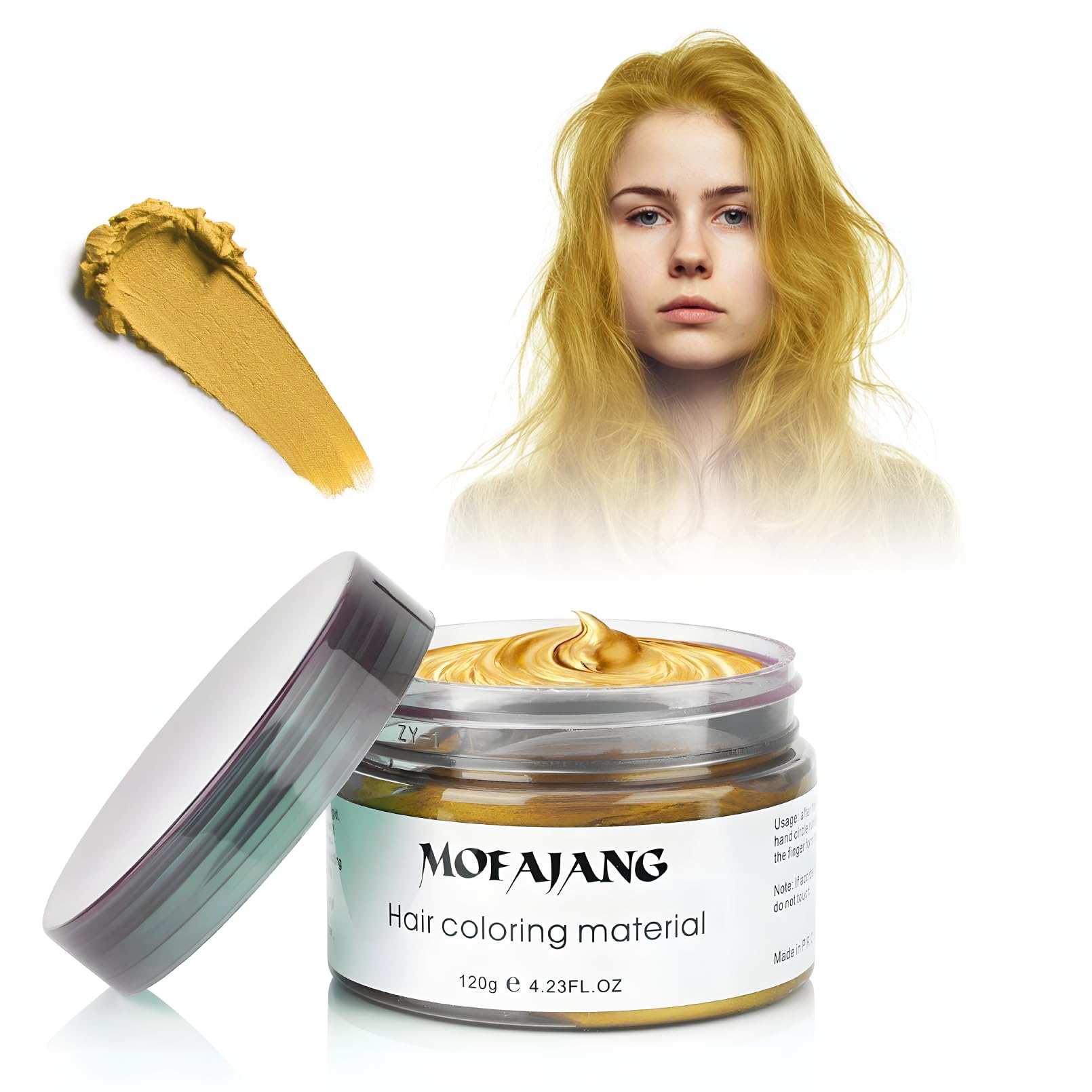 Gold Temporary Hair Color Wax - SOVONCARE Washable Gray Hair Dye for Men & Women, All-Day Hold Disposable Hair Styling Clays for Party, Cosplay & Daily 4.23 oz