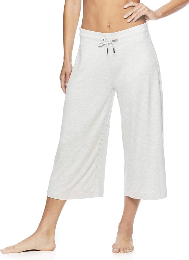 Gaiam Women's Wide Leg Crop Yoga Pants Flowy Culotte