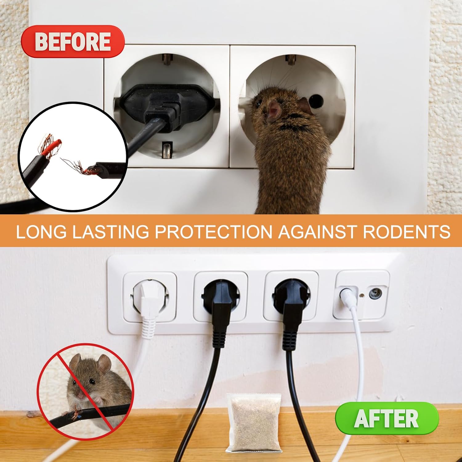 Mouse Repellent Pouches,24 Pack Rodent Repellent,Nature Peppermint Oil Keep Mice Out of Car Engines,Rv,Garage & Home,Safe for Humans and Pets