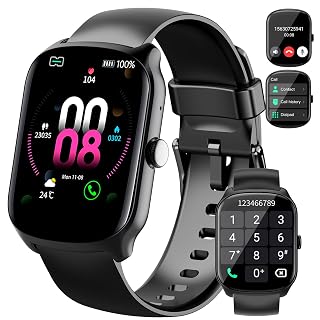 Smart Watch for Men Women, 1.95" HD Curved Screen Smartwatch, Heart Rate/Sleep Monitor Fitness Watches, 112+ Sports Modes Activity Trackers, IP68 Waterproof Watch for Android iOS, Black - Amazon product rated Grade B