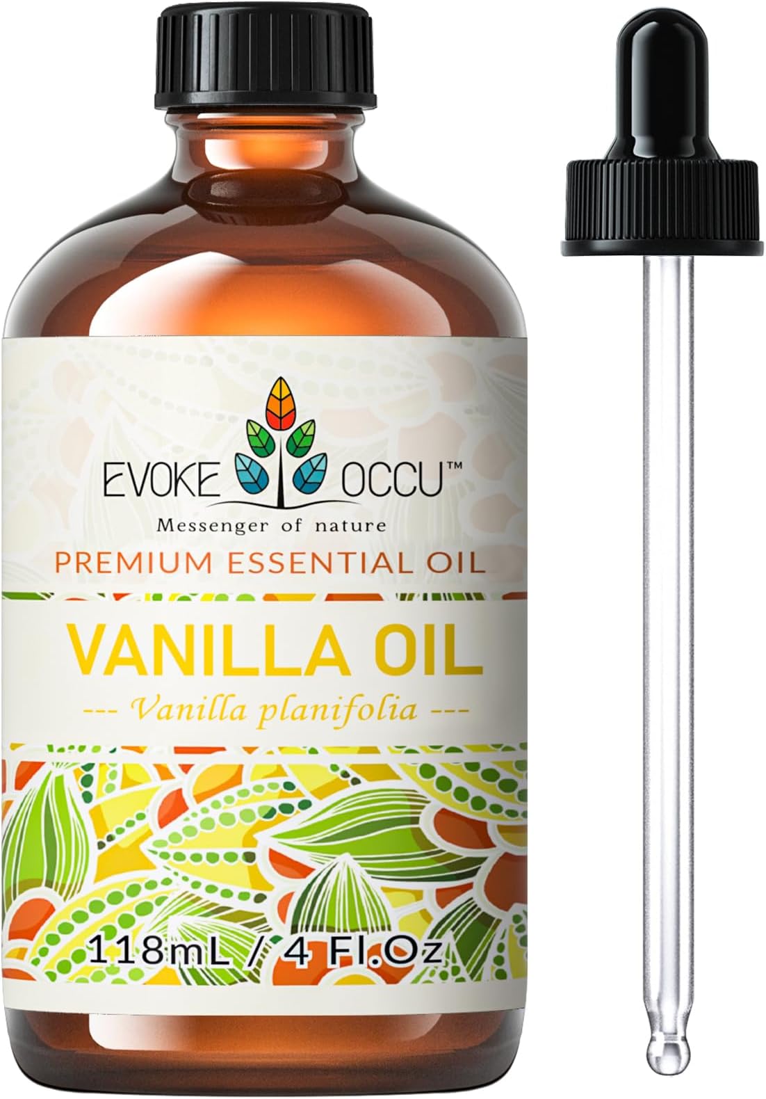 EVOKE OCCU Vanilla Essential Oil 118ml, Pure for Aromatherapy, Diffuser, Fragrance, DIY Candle Soap Making
