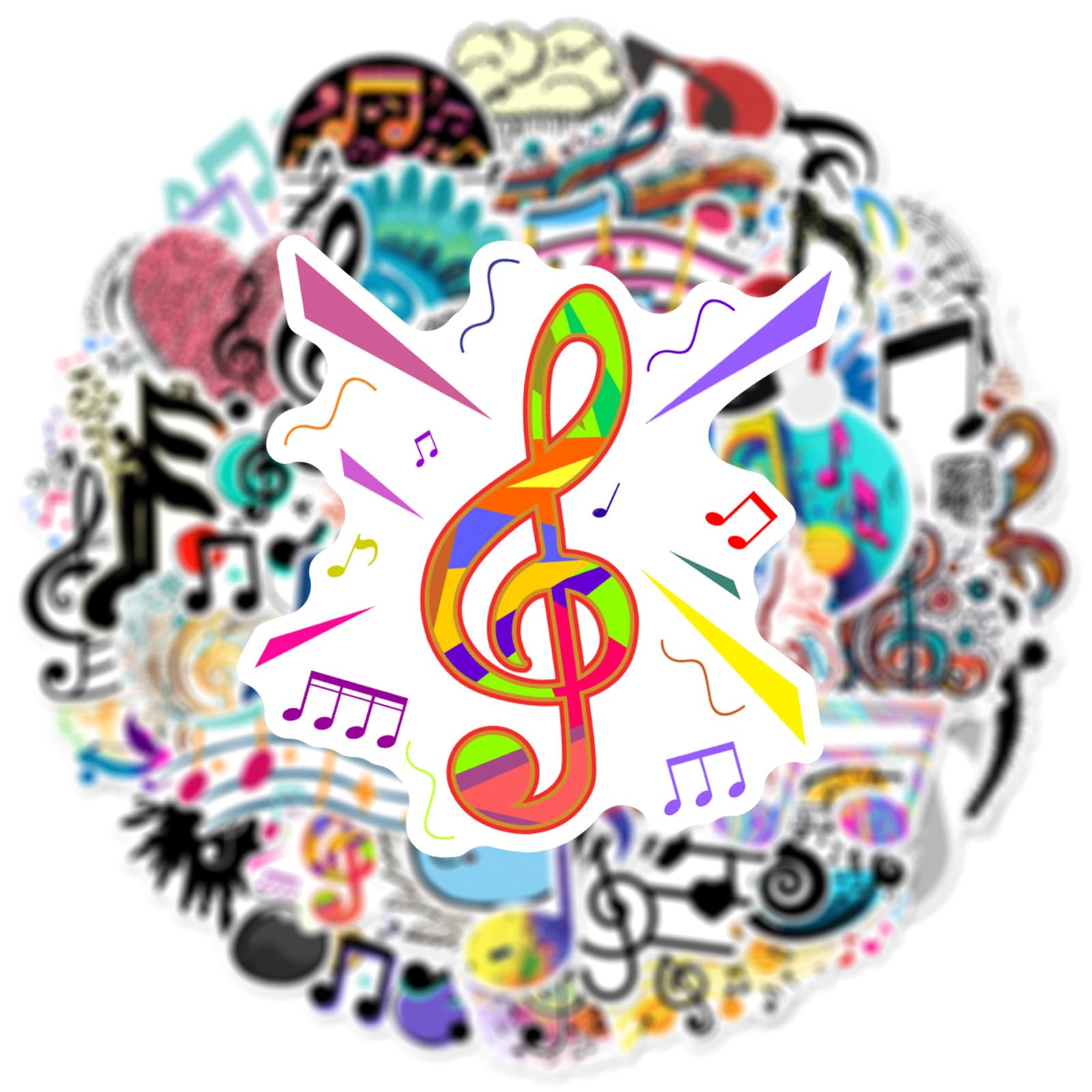 60 szt. modnych naklejek muzycznych, winylowa wodoodporna naklejka z nutą muzyczną na laptopa, gitarę, scrapbooking, dziennik, entuzjastę muzyki, butelki na wodę, dziennik, kolekcjonerów, miłośników