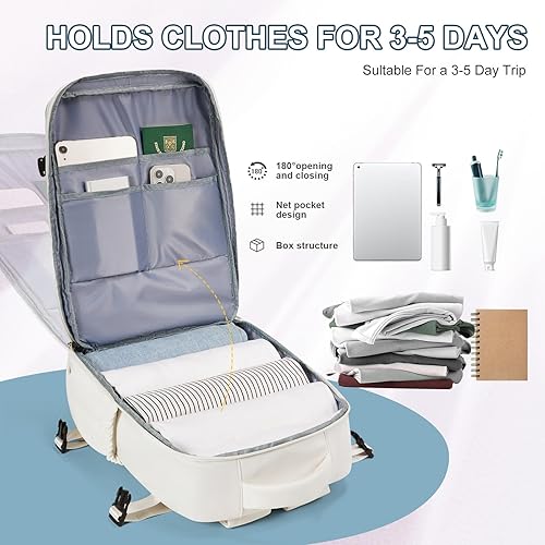 Vista 287 de VECAVE Mochila de viaje para laptop, mochila aprobada para vuelos,Mochila deportiva para universidad casual, E-peacockblue, Mochila para laptop